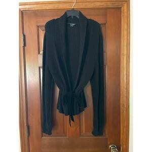 Lauren Ralph Lauren velvet cinch tie cotton cardigan sweater size extra large